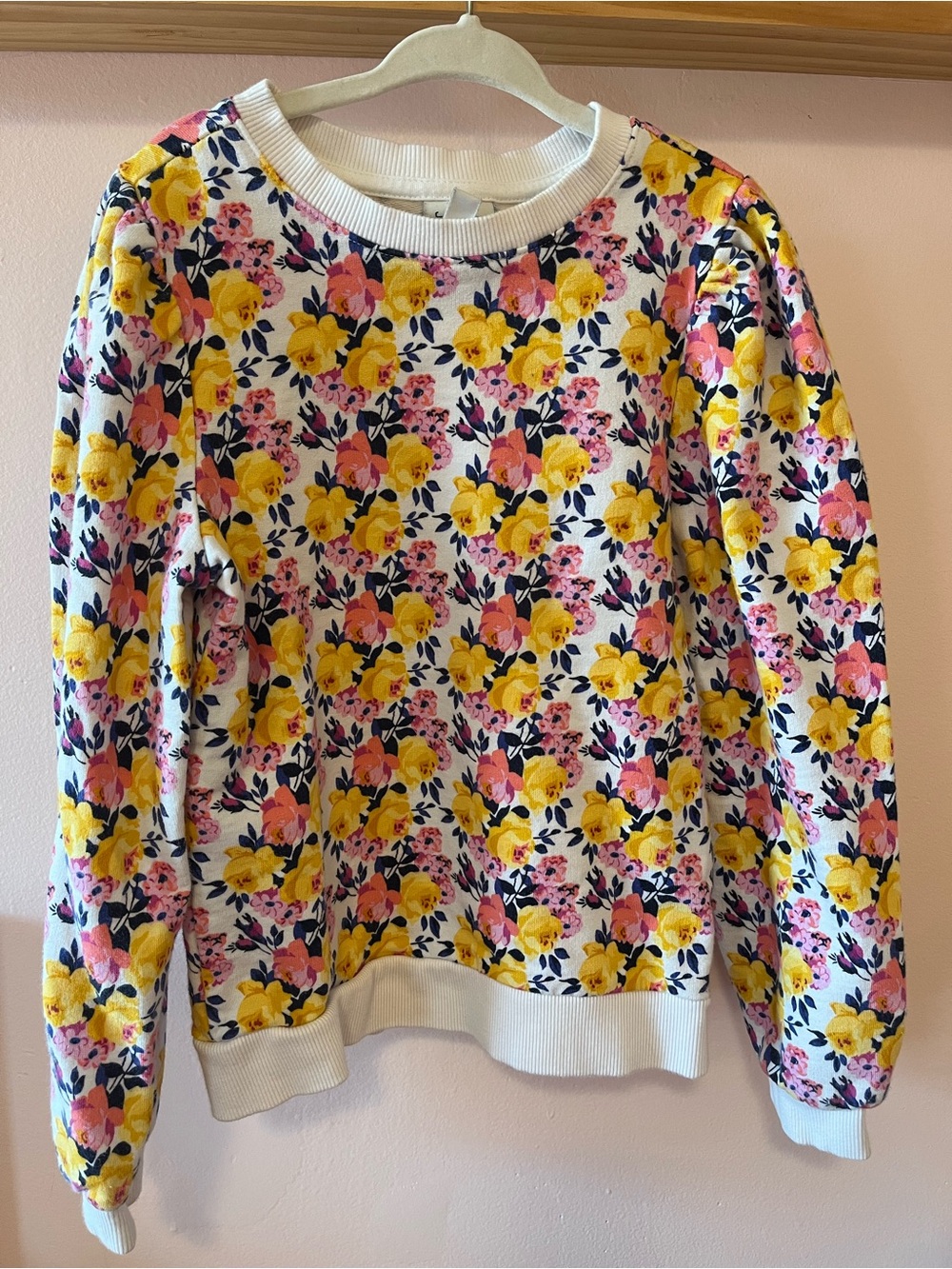 Janie and Jack Floral Crewneck Sweater in Yellow, Pink & White